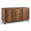 **Modern Wooden Sideboard with Textured Design and Metal Legs**