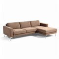 **Contemporary L-Shaped Sofa with Textured Fabric Upholstery**