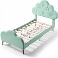 **Children's Cloud-Shaped Bed with Star Design and Wooden Slats**